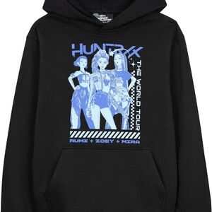 Black Hoodie with Blue Graphic Print NWT